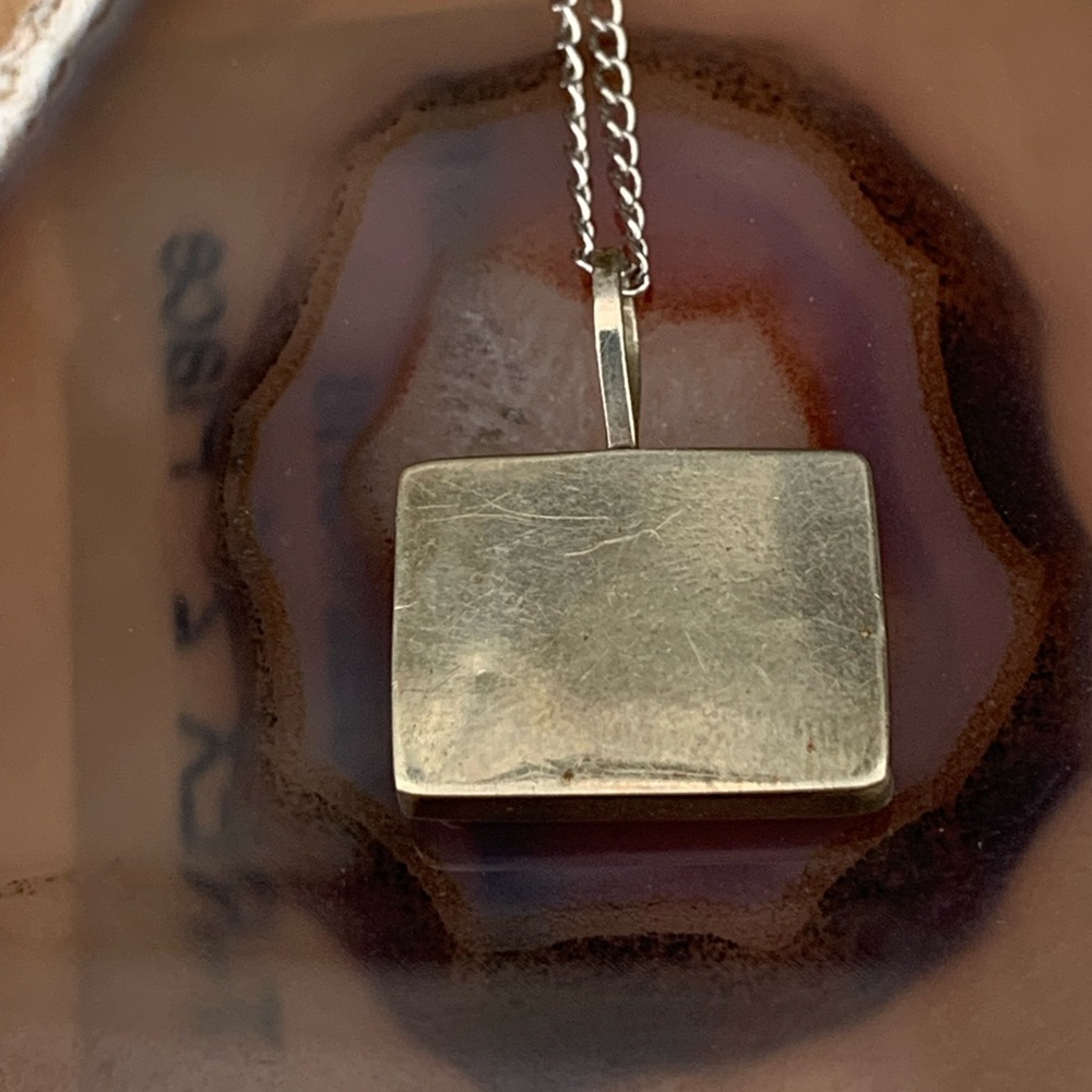 Silver And Black Tabular Typewriter Key Pendant N… - image 5